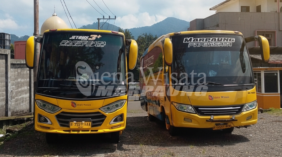 Dua Kali Lipat Kenyamanan ke Puncak: Sewa 2 Unit Medium Bus Pariwisata Marpaung dari Jakarta